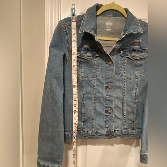 Wonder Nation Girls Size XXL 18 Med Wash Cotton Stretch Distressed Denim Jacket - Picture 10 of 11